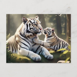Tarjeta postal del sereno tigre del bosque – Fauna