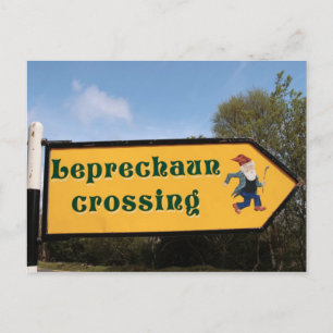 tarjeta postal del signo de leprechaun