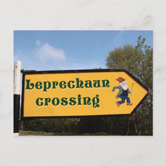 tarjeta postal del signo de leprechaun (Anverso)