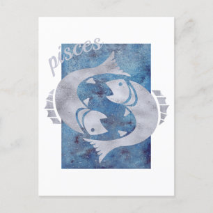 Tarjeta postal del signo zodiacal Piscis