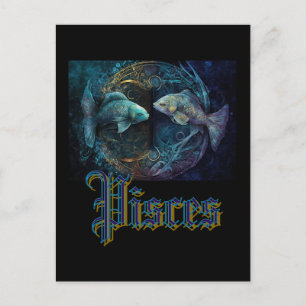 Tarjeta postal del signo zodiacal Piscis