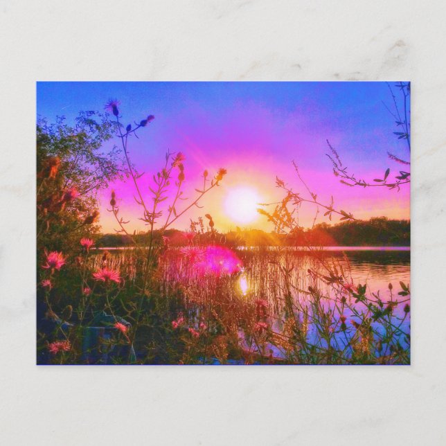 TARJETA POSTAL DEL SOL DEL LAGO DE LA TROTA (Anverso)