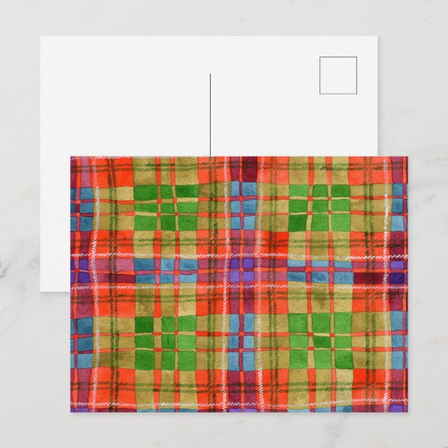 Tarjeta postal del tartán de Mac Rae (Anverso / Reverso)