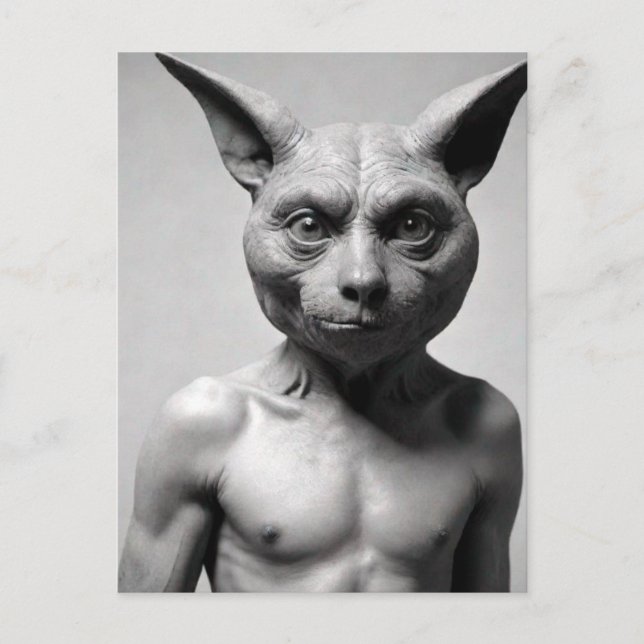 Tarjeta postal del tipo del gato extraño (Anverso)