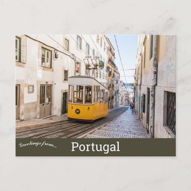 Tarjeta postal del tranvía de Lisboa Portugal (Anverso)