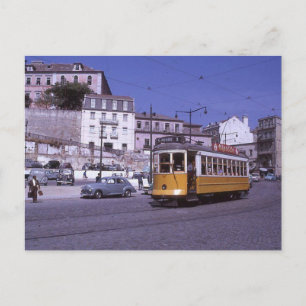 Tarjeta postal del tranvía de Lisboa Portugal 1962