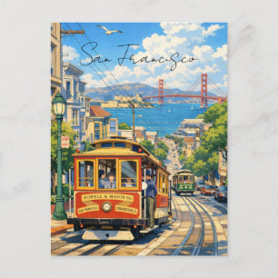 Tarjeta postal del tranvía de San Francisco