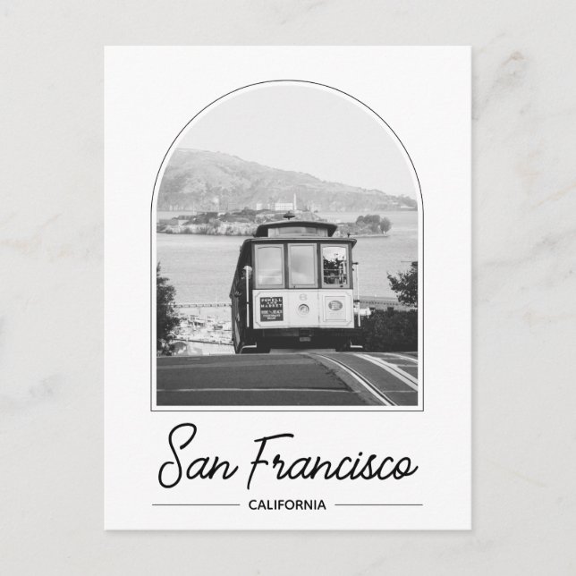 Tarjeta Postal del Tranvía en Blanco y Negro de Sa (Anverso)