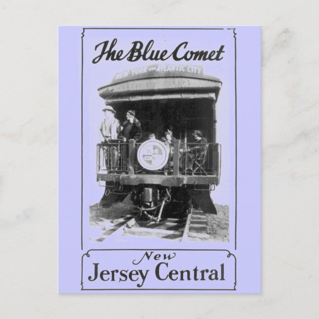 Tarjeta postal del tren Blue Comet (Anverso)