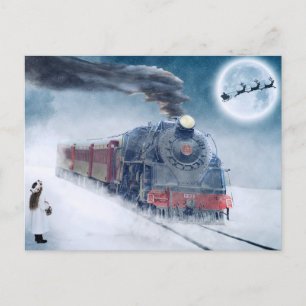 tarjeta postal del tren de navidades