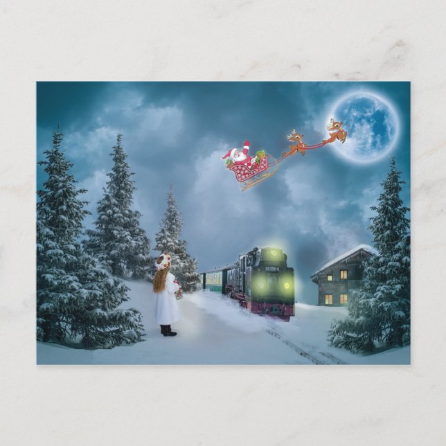 tarjeta postal del tren de navidades (Anverso)