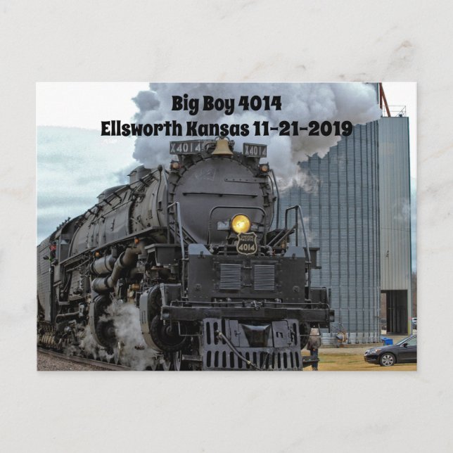 Tarjeta postal del tren de vapor Big Boy 4014 (Anverso)