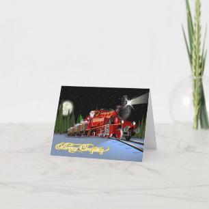 Tarjeta postal del tren exprés de Papá Noel de dib