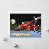 Tarjeta postal del tren expreso de dibujos animado
