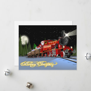 Tarjeta postal del tren expreso de dibujos animado