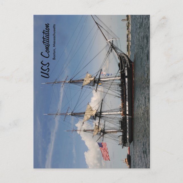 Tarjeta postal del USS Constitution histórico de B (Anverso)