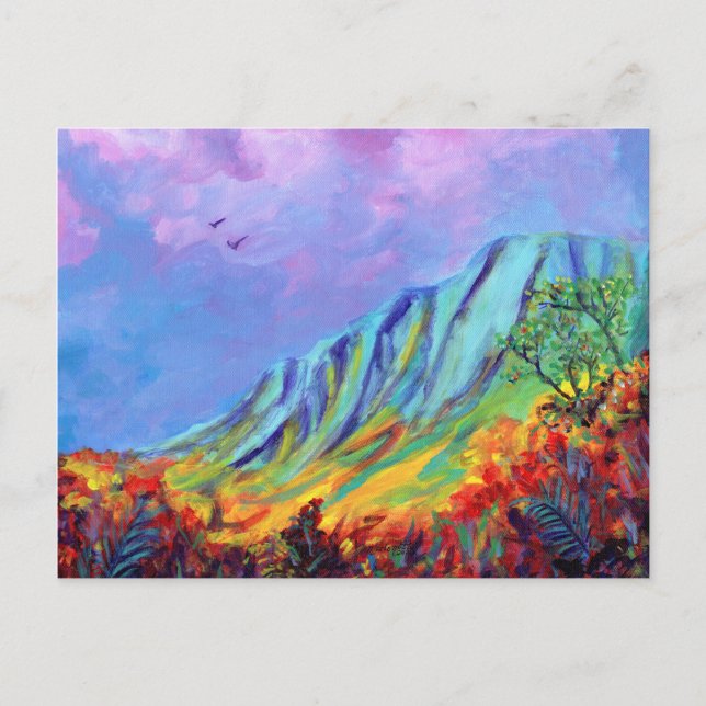 Tarjeta postal del valle Kalalau de Kauai (Anverso)