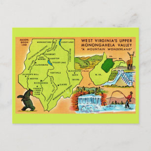 Tarjeta postal del Valle Monongahela de Virginia O