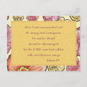 Tarjeta postal del versículo bíblico de flores nar