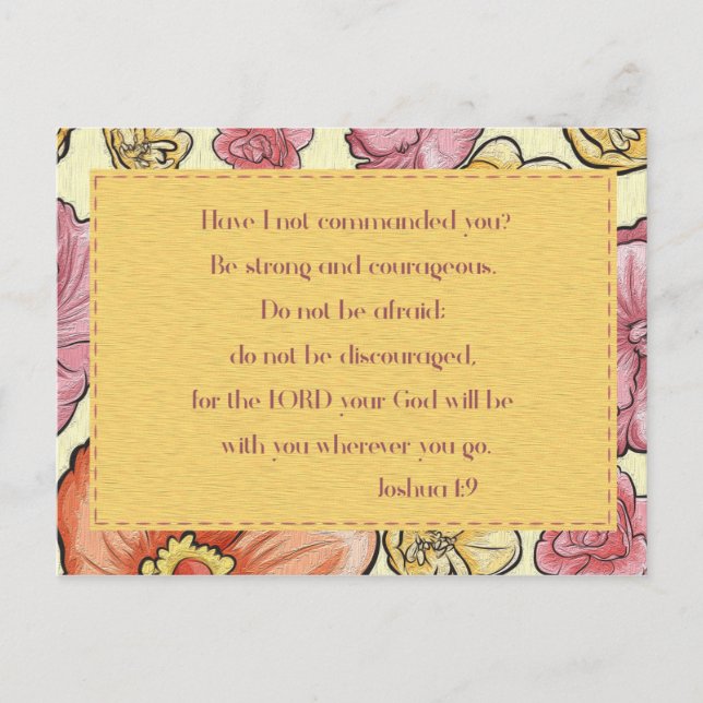 Tarjeta postal del versículo bíblico de flores nar (Anverso)