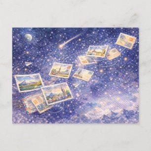 Tarjeta postal del viaje cósmico de Postcrossing