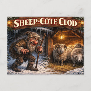 Tarjeta postal del Yule Lad islandés Sheep Cote Cl