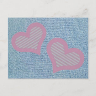 Tarjeta postal Denim-n-Hearts