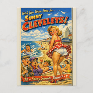 Tarjeta postal descarada clásica de Cleveleys