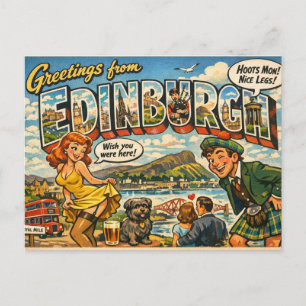 Tarjeta postal descarada clásica de Edimburgo