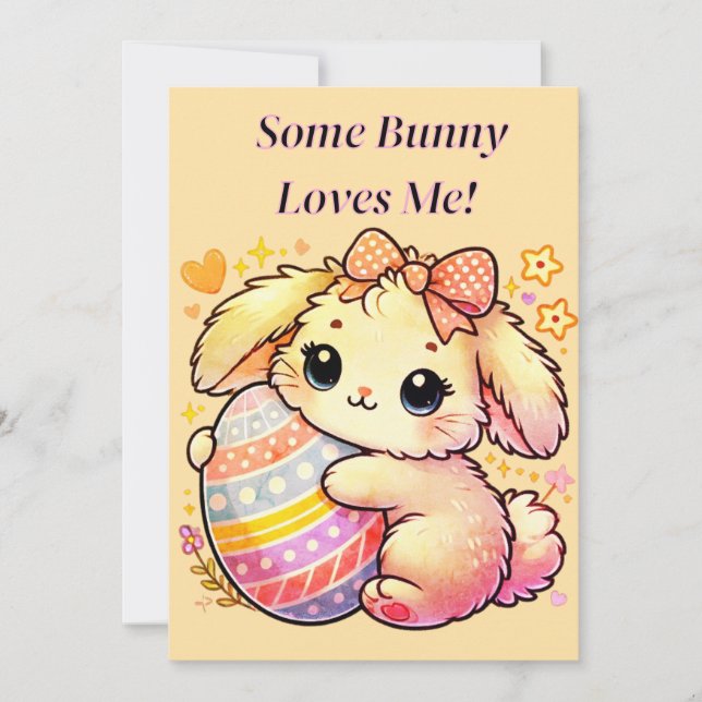 Tarjeta postal descargable Some Bunny Loves Me (Anverso)