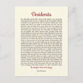 Tarjeta postal Desiderata