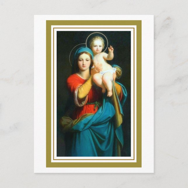 Tarjeta Postal Devocional de María Levantando a Je (Anverso)