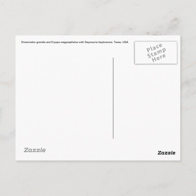 Tarjeta postal Dimetrodon (Reverso)