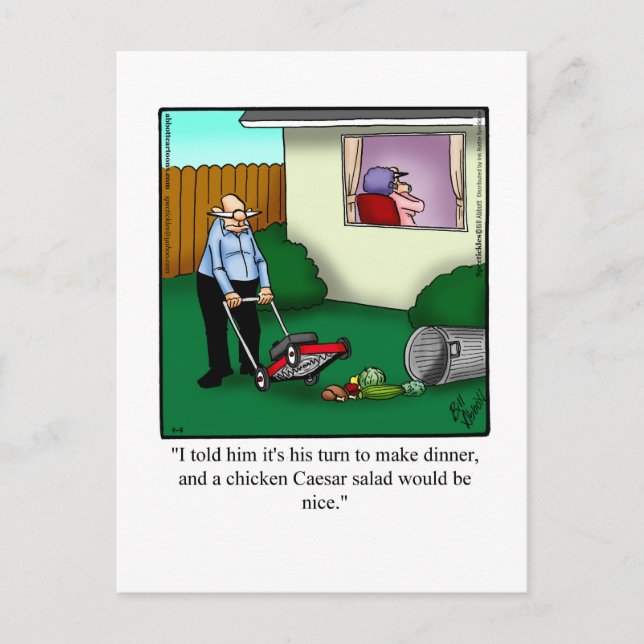 Tarjeta postal divertida de aniversario con humor (Anverso)