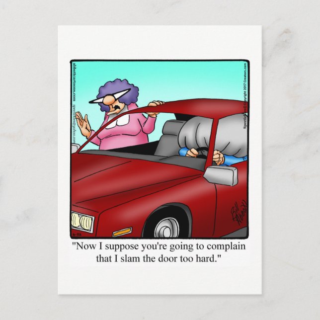 Tarjeta postal divertida de aniversario con humor (Anverso)