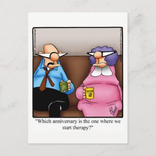 Tarjeta postal divertida de aniversario feliz con 