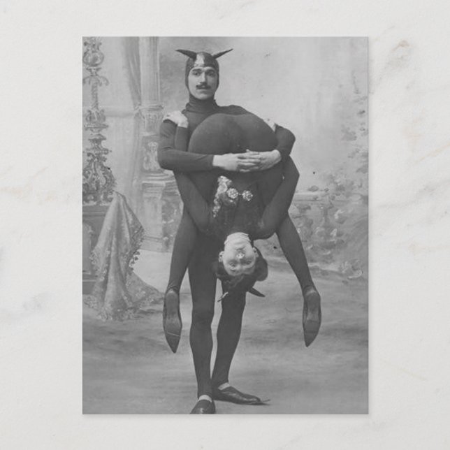 Tarjeta postal divertida de artistas de circo vict (Anverso)