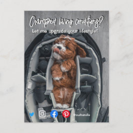 tarjeta postal divertida de bienes raíces, viviend