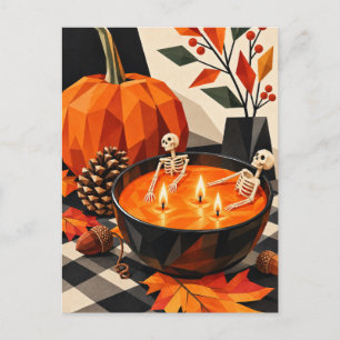 Tarjeta postal divertida de esqueletos de Hallowee