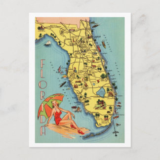 Tarjeta postal divertida de Florida vintage