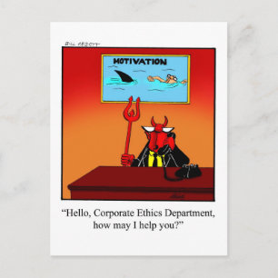 Tarjeta postal divertida de humor de lugar de trab