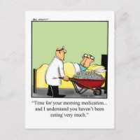Tarjeta postal divertida de humor médico / médico