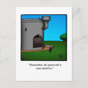 Tarjeta postal divertida de humor "Nos hemos mudad