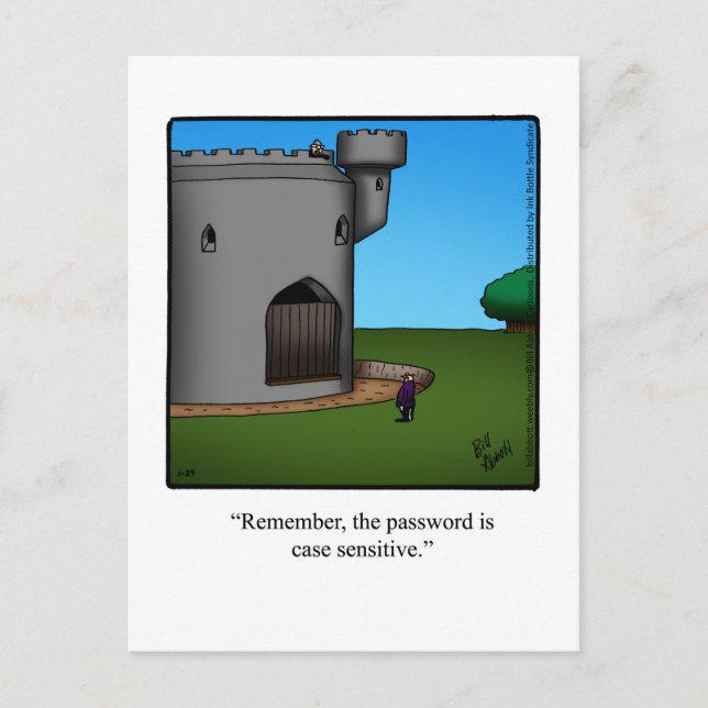 Tarjeta postal divertida de humor "Nos hemos mudad (Anverso)