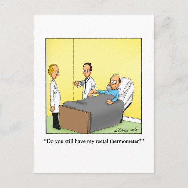 Tarjeta postal divertida de humor para desear una  (Anverso)