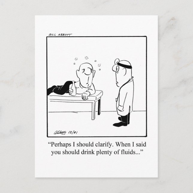 Tarjeta postal divertida de humor para desear una  (Anverso)