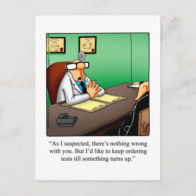Tarjeta postal divertida de humor para desear una  (Anverso)