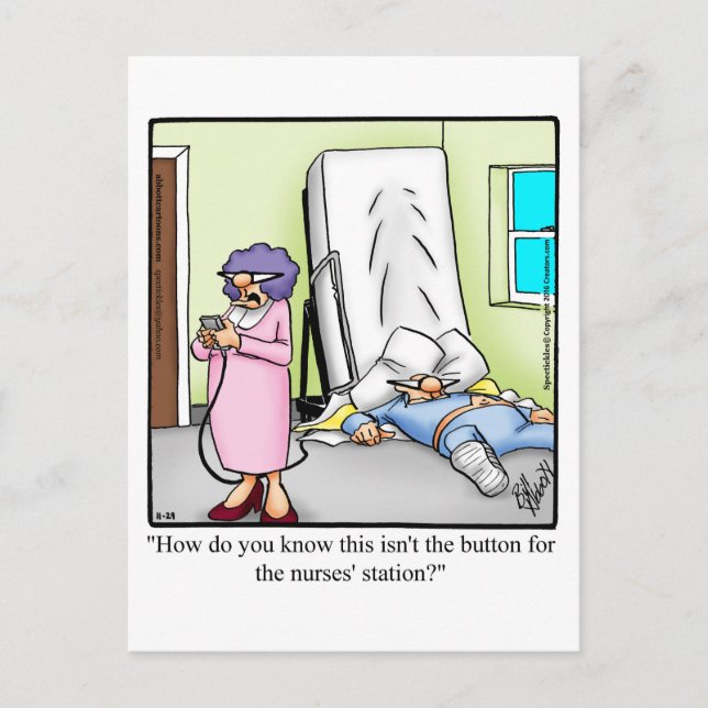 Tarjeta postal divertida de humor para desear una  (Anverso)