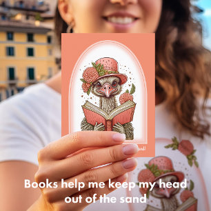 Tarjeta postal divertida de ilustración de ave nar