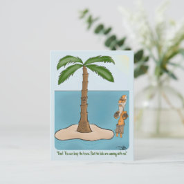 Tarjeta postal divertida de la isla